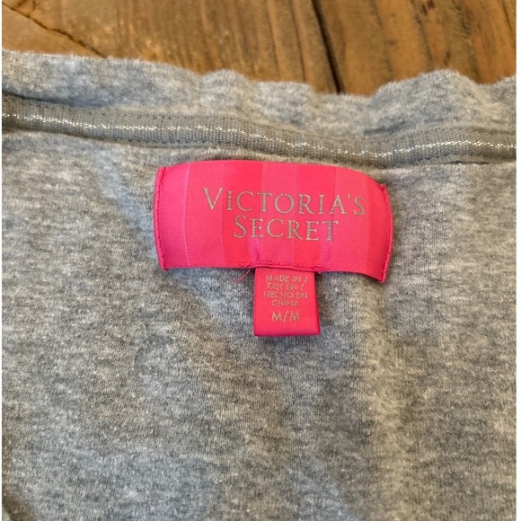 Victorias Secret Gray Waffle Knit Snowflake Fair Isle Pajama Set Henley Medium - Picture 4 of 8